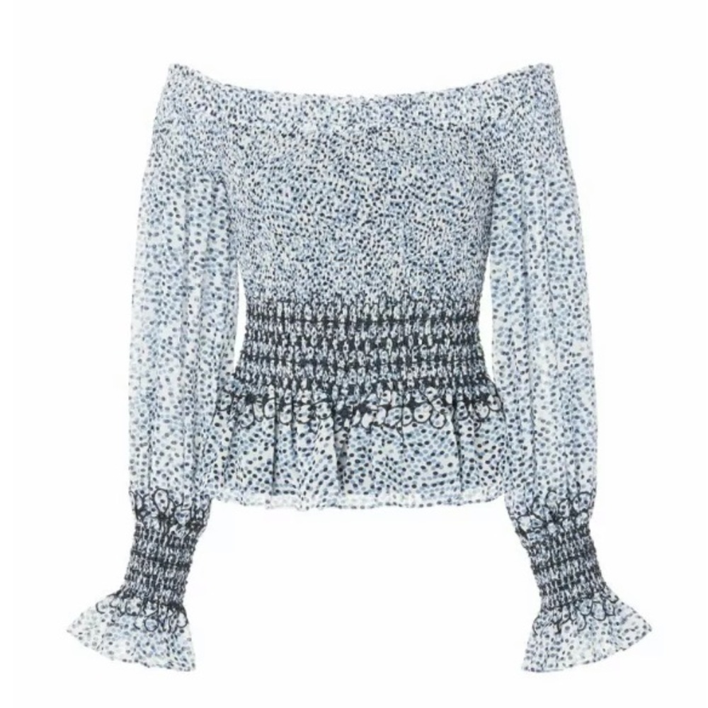 Alexis Jordana Off-The-Shoulder Smocked Blouse